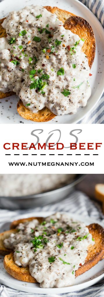 This SOS creamed beef recipe is one of the easiest dishes to throw together. Growing up, my dad used to make this all the time and I still crave it to this day! Plus it's ready in under 30 minutes!