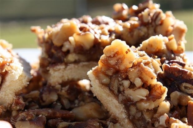 These double nut maple bars are PACKED full of sweet nutty flavor. If you're a fan of pecans and walnuts these are the sweet bars for you!