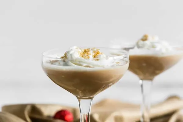 Gingerbread Martini in a coup glass. 