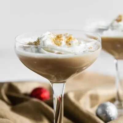 This gingerbread martini is a seasonal dessert cocktail. The perfect combination of sweet and spicy that tastes just like the holidays! 