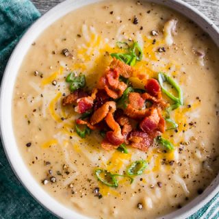 This loaded baked potato soup is packed full of red potatoes, bacon, cheese and green onions. You'll love all the flavor packed into this soup and it's ready in just 1 hour! Hello, delicious! 