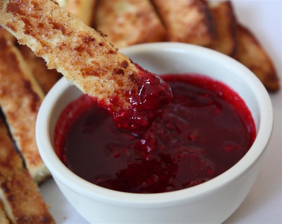 Golden Pound Cake Fries 2 Pound Cake Fries with Raspberry Ketchup