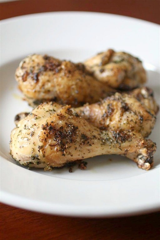 These roasted chicken legs are a simple dinner recipe that will please the whole family. Roasted till the skin is crispy and flavored with Italian blend seasoning. Plus they roast up in just 35 minutes!