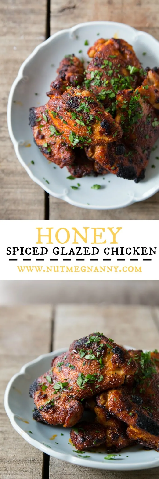 Honey spiced glazed chicken pin for pinterest.