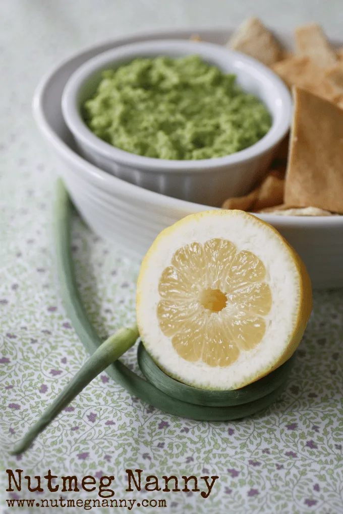 This edamame garlic scape hummus is crazy delicious and perfect for all those spring garlic scapes. Perfect for dipping with vegetables or pita chips.