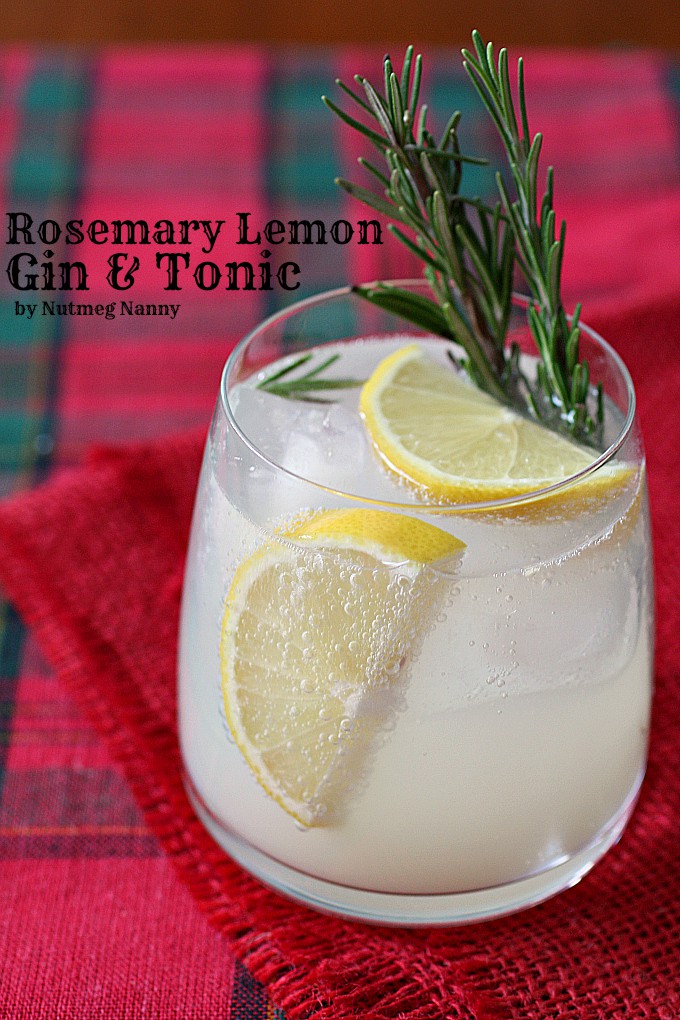 This rosemary lemon gin and tonic is the perfect holiday drink. Made with homemade honey rosemary syrup, fresh lemons, gin and tasty tonic. You'll love this!