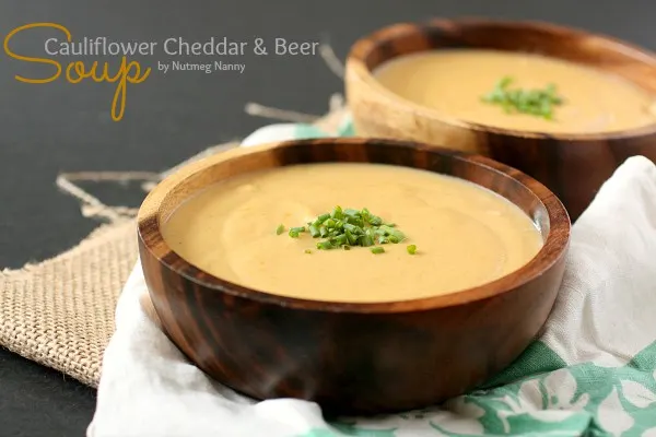 This super creamy cauliflower cheddar beer soup is packed full of flavor and is perfect for cool weather. In an hour you can go from hungry to full.