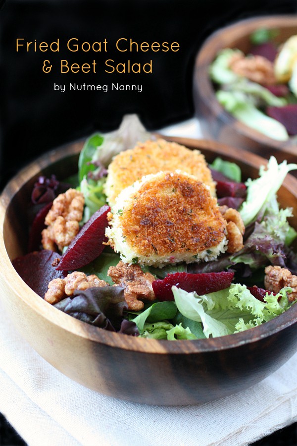 Fried Goat Cheese Beet Salad by Nutmeg Nanny