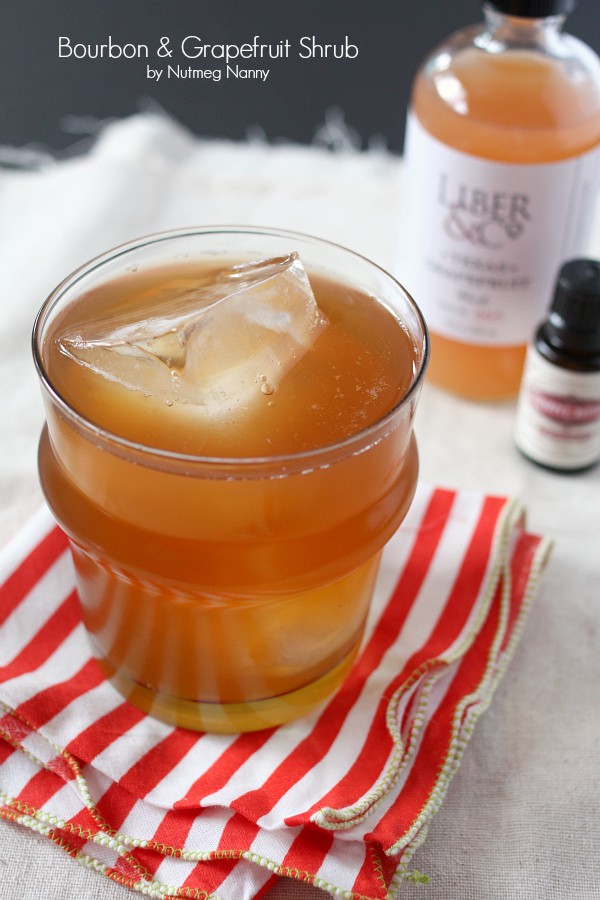 This bourbon and grapefruit shrub is perfect for shrub lovers. Full of grapefruit flavor, bourbon and tea. Hello summertime sipper! You'll love this!