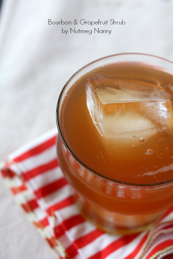 This bourbon and grapefruit shrub is perfect for shrub lovers. Full of grapefruit flavor, bourbon and tea. Hello summertime sipper! You'll love this!