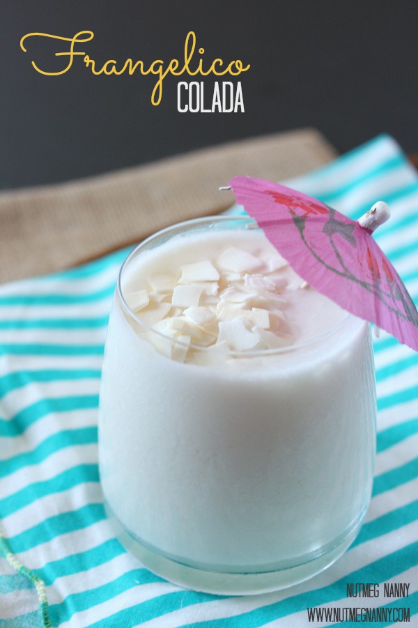 This frangelico colada is a lot like your typical pina colada but with a hit of hazelnut flavored Frangelico. Totally delicious and perfect for sipping!