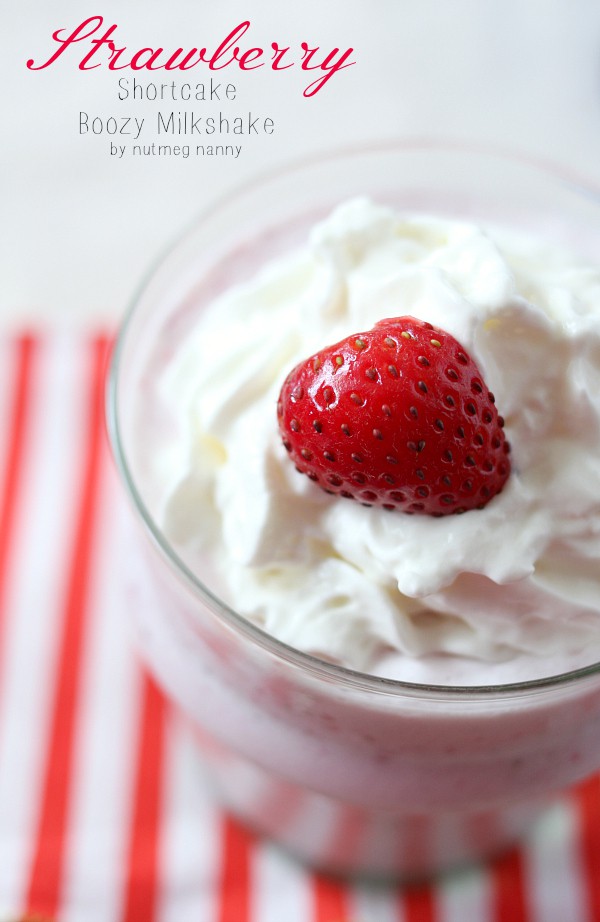 This strawberry shortcake boozy milkshake is the perfect ode to summer. Packed full of strawberry shortcake flavor and topped with whipped cream.