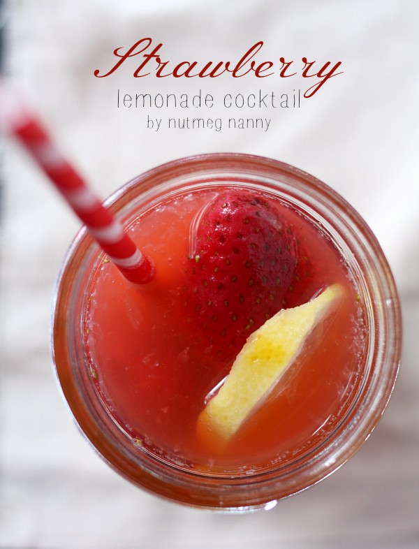 Homemade Strawberry Vodka Lemonade by Nutmeg Nanny