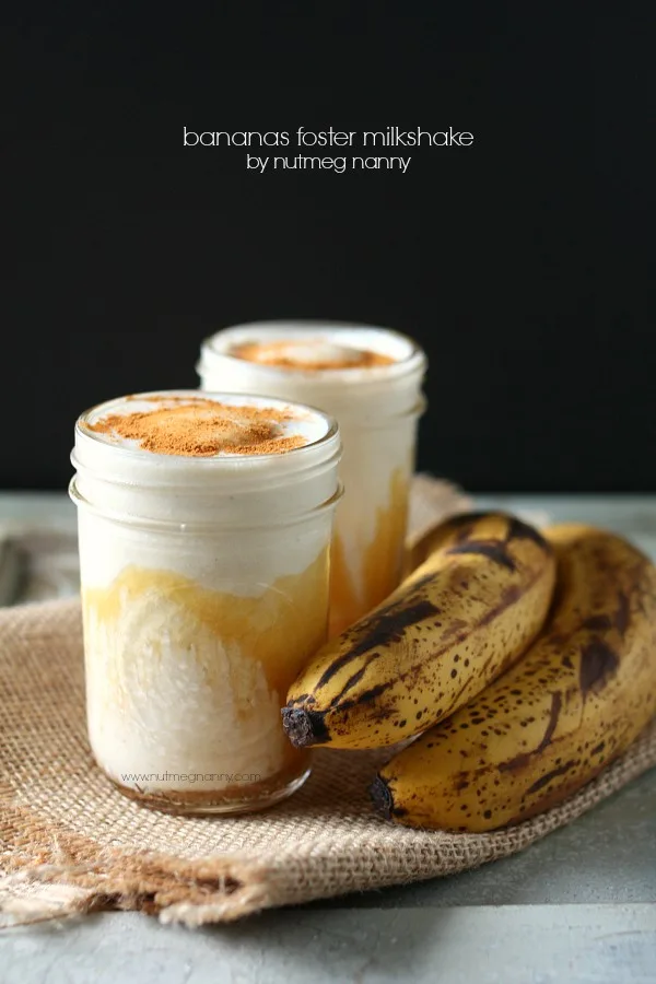 This bananas foster milkshake is the perfect way to celebrate summer. Packed full of banana flavor with a hint of dark rum flavor. So easy and delicious!