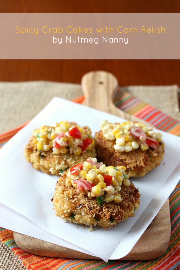 These crab cakes with sweet corn salsa are the perfect summer appetizer or main course. Made with jumbo lump crab and topped with lots of summer vegetables.