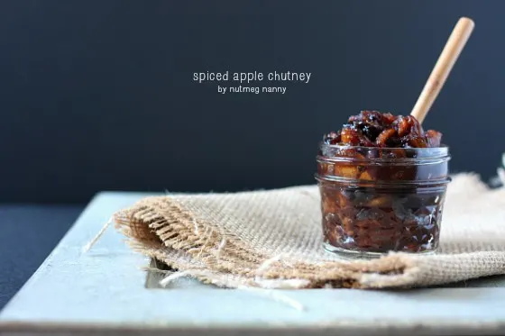 Spiced Apple Chutney in a small jar. 