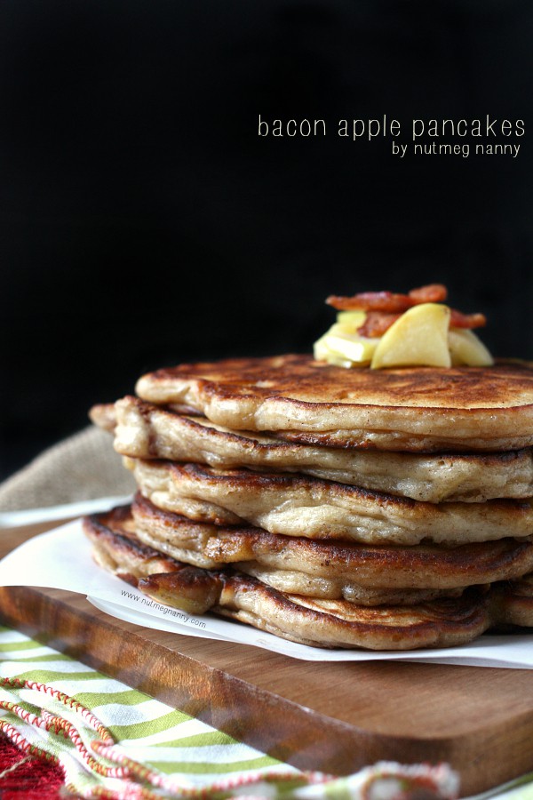 Bacon Apple Pancakes by Nutmeg Nanny