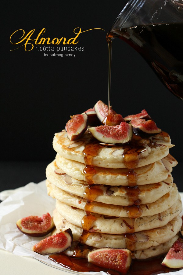 Almond Ricotta Pancakes by NutmegNanny.com