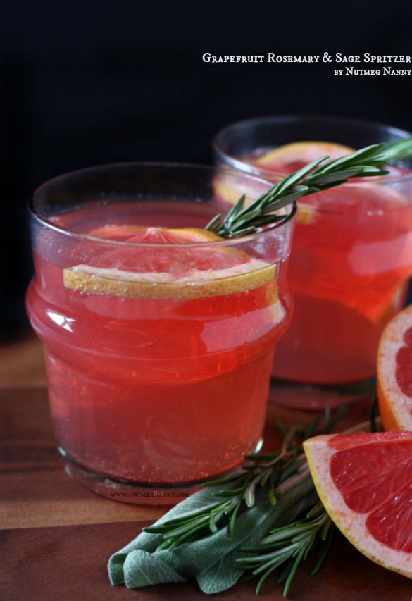 Grapefruit Rosemary and Sage Spritzer by Nutmeg Nanny