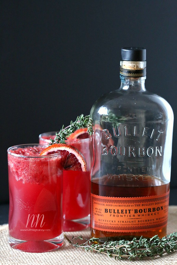 This fresh squeeze thyme blood orange bourbon cocktail is the perfect way to use up those delicious blood oranges.