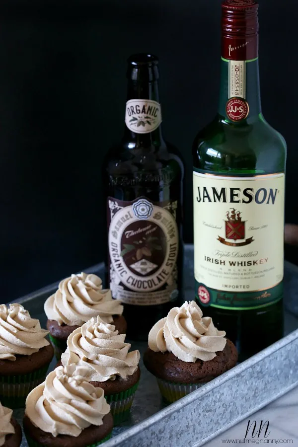 Stout Cupcakes with Whiskey Buttercream by Nutmeg Nanny