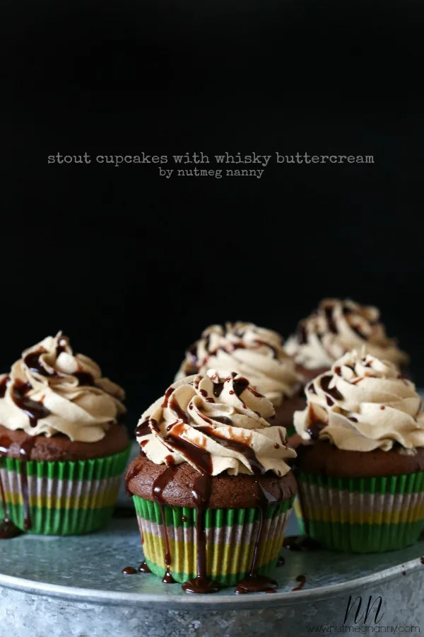 Stout Cupcakes with Whiskey Buttercream by Nutmeg Nanny
