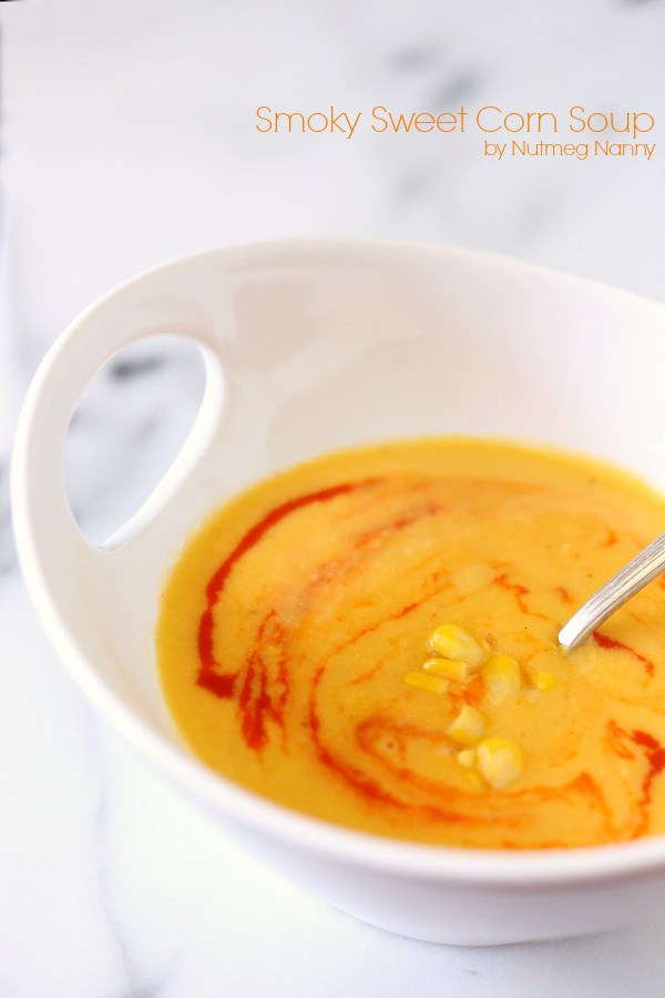 Smoky Sweet Corn Soup by Nutmeg Nanny