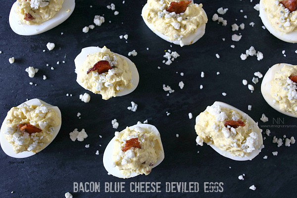 These bacon blue cheese deviled eggs are the perfect summertime BBQ addition. Full of flavor and packed full of crispy bacon. What's not to love?