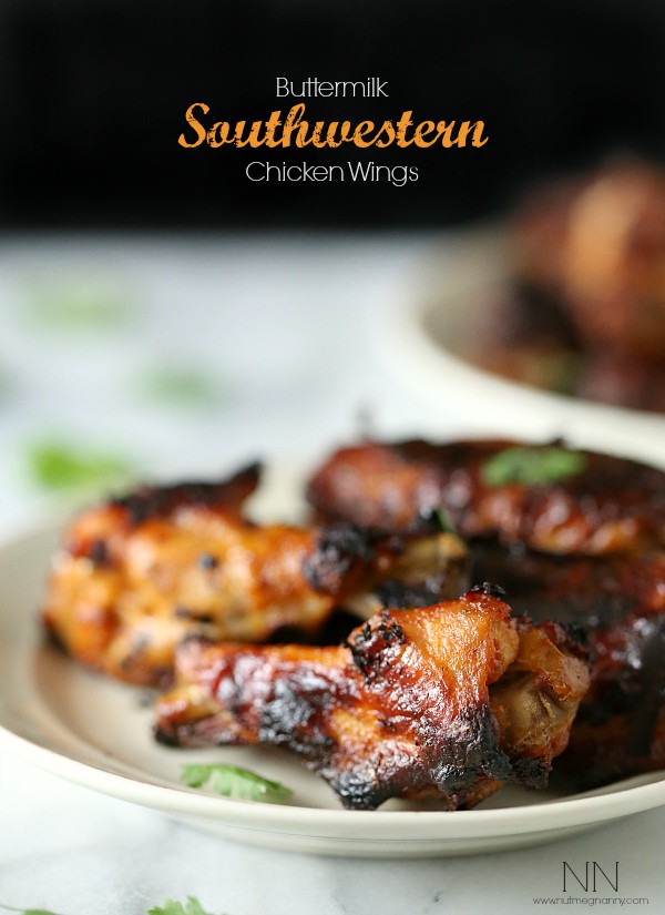 These buttermilk Southwestern chicken wings are full of spice and perfect for grilling. If you need a party appetizer this recipe is the perfect addition!