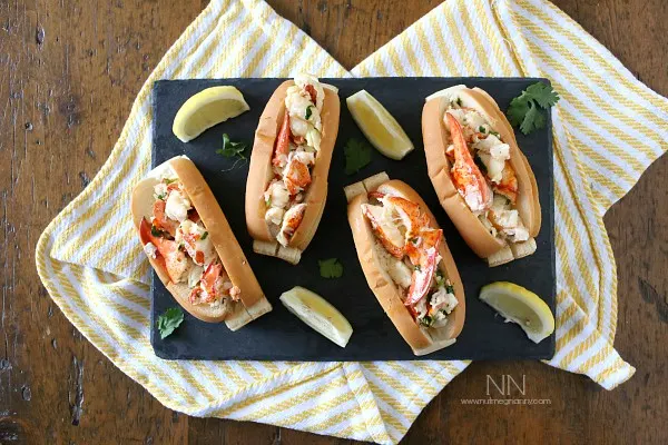 Connecticut Style Hot Lemon Cilantro Butter Lobster Roll Recipe by Nutmeg Nanny