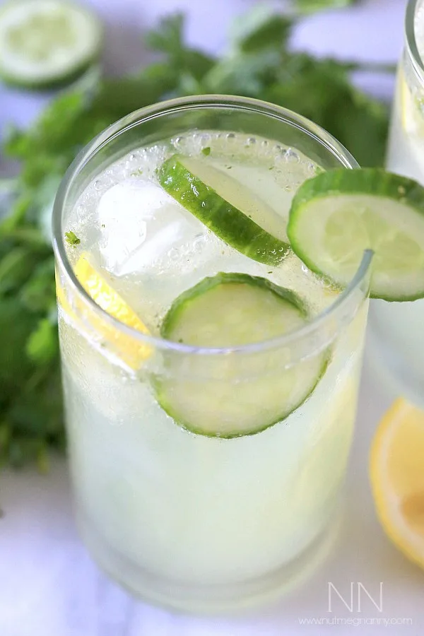 Cilantro Cucumber Boozy Lemonade by Nutmeg Nanny