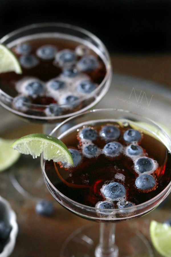 Sparkling Blueberry Lime Martini by Nutmeg Nanny