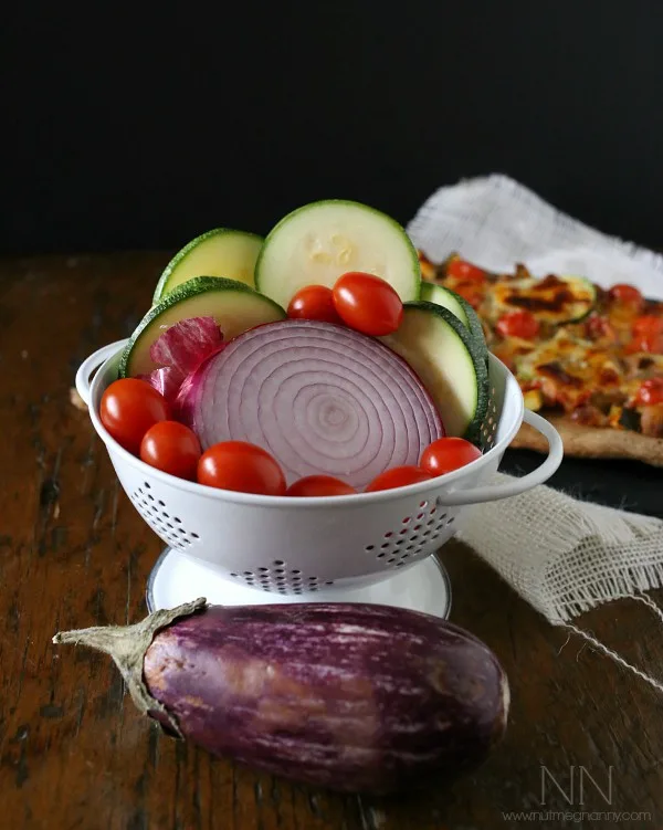 Vegetables for Ratatouille Pizza. 