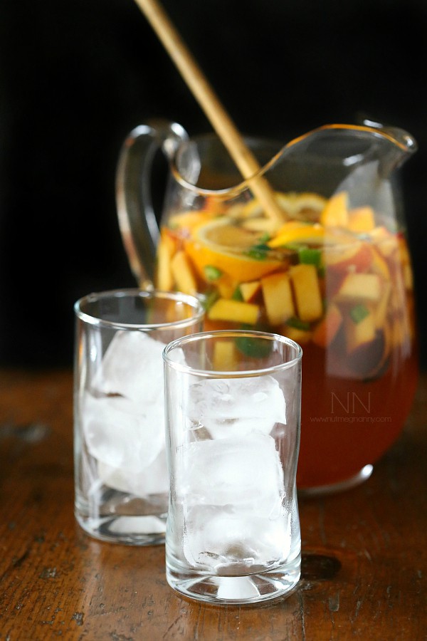 Spicy Hibiscus Peach Tea Sangria by Nutmeg Nanny