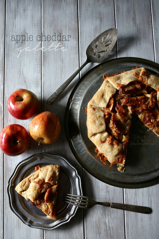 This apple cheddar galette is the perfect combination of sweet and savory. So simple to make and perfect for breakfast or dessert.