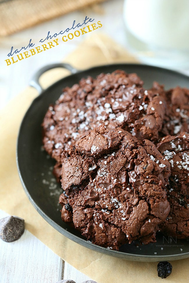 Dark Chocolate Blueberry Olive Oil Cookies by Nutmeg Nanny