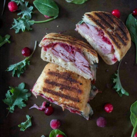 This simple ham cheddar cranberry melt sandwich is the perfect way to use up leftover Christmas ham. A perfect balance of sweet, salty and cheesy.