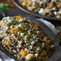 This Moroccan lamb couscous is packed full of spiced ground lamb, dried apricots, currents, fresh herbs and couscous. Plus it's ready in just 30 minutes!