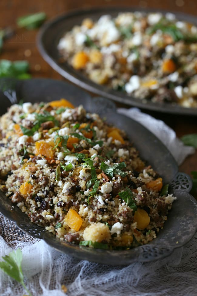 This Moroccan lamb couscous is packed full of spiced ground lamb, dried apricots, currants, fresh herbs and couscous. Plus it's ready in just 30 minutes!