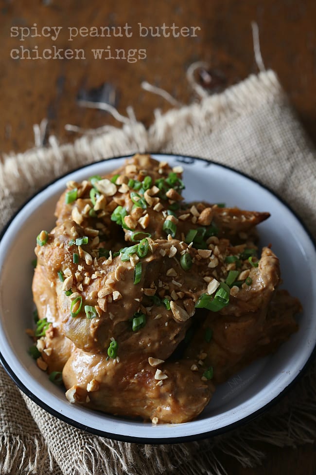 These spicy peanut butter chicken wings are the perfect addition to your Super Bowl menu. Full of flavor and baked until crispy. Hello delicious! 