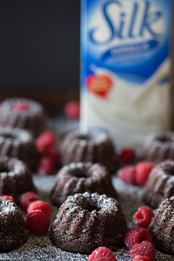 These vegan double chocolate cakes are packed full of chocolate flavor, white whole wheat flour, coconut palm sugar and made with sweet vanilla soy milk. The best part is that these tasty cakes are made in under 30 minutes!