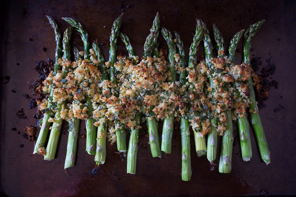 This asparagus gratin takes fresh asparagus and tops it with zesty lemon, herb and sharp Parmesan cheese panko bread crumbs. This side dish is spring time perfection. 
