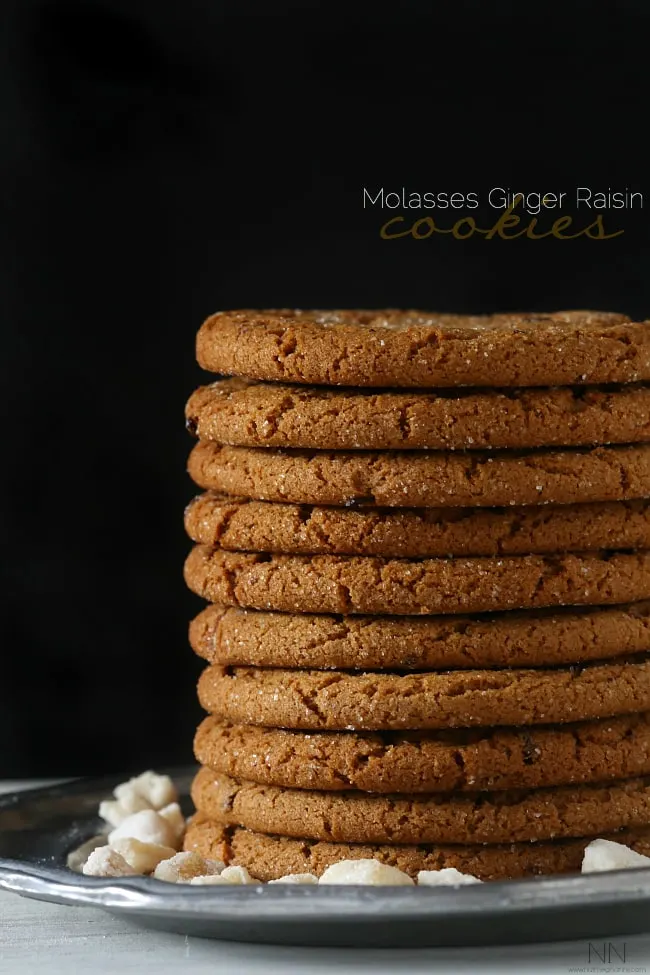 Molasses Ginger Raisin Cookies | Nutmeg Nanny