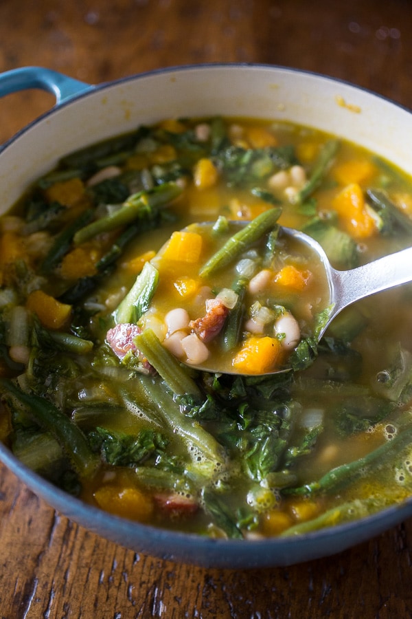 This butternut squash minestrone soup is the perfect winter meal. Ready in just about an hour!