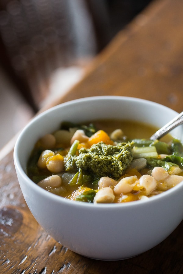 This butternut squash minestrone soup is the perfect winter meal. 