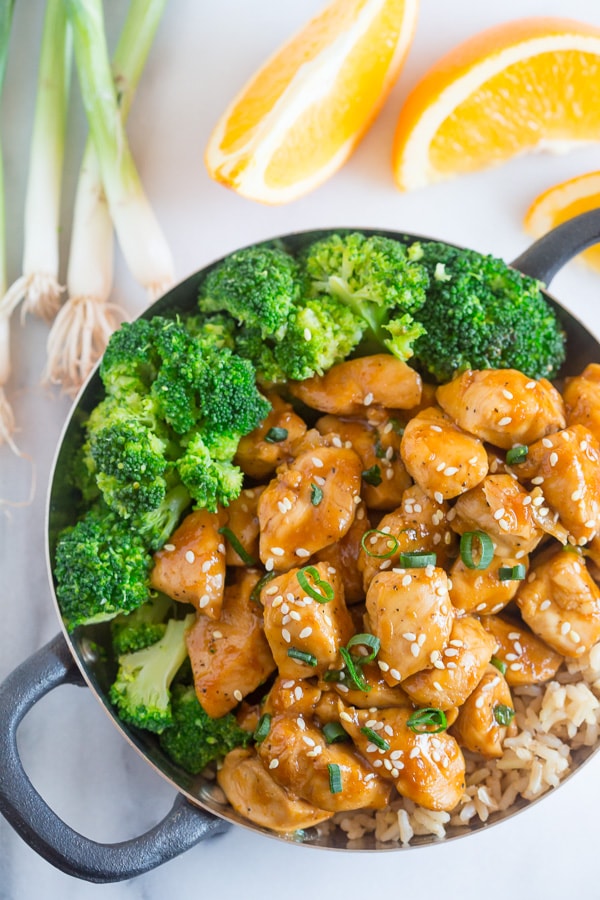This 20 minute healthier orange chicken is the perfect weeknight dish. Why pay for take out when you can make this quick and easy dish from scratch. 
