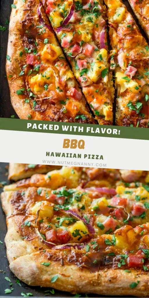 BBQ Hawaiian Pizza pin for Pinterest. 