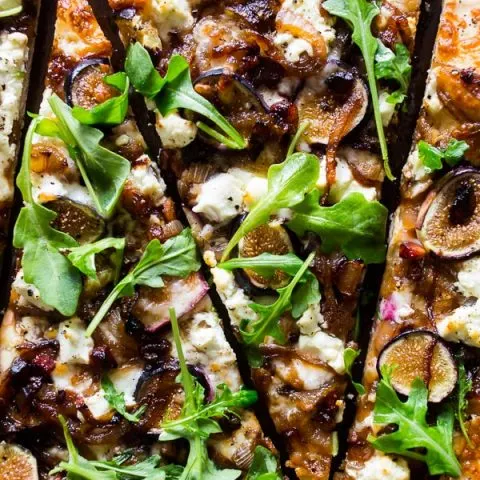 This fig caramelized onion pizza is full of flavor and ready in no time. You'll love this flavor packed pizza and be craving it all. fall. long. Trust me, this pizza needs to be made ASAP!