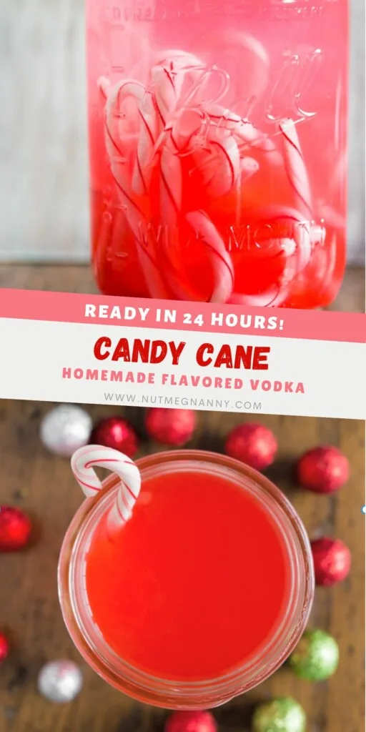 Homemade Candy Cane Vodka pin for Pinterest. 