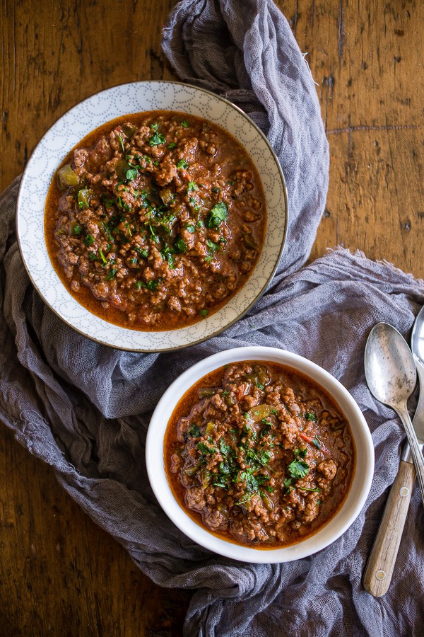 This ground pork Chinese chili is the perfect combination of Asian flavors and comforting chili. You'll love this twist to a classic cold weather dish. Packed full of flavors like ginger, hoisin, five-spice powder, beer and hot chili oil. This is going to be your new favorite way to make chili!